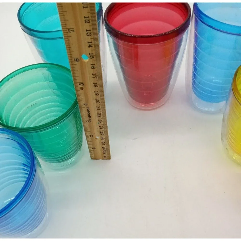 Vintage Connoisserve 7 Multicolor Retro Plastic Double Insulted Tumblers